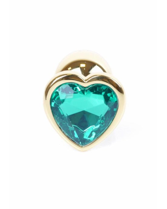 Анальна пробка - Jewellery Gold Heart PLUG- Green Анальна пробка - Jewellery Gold Heart PLUG- Green