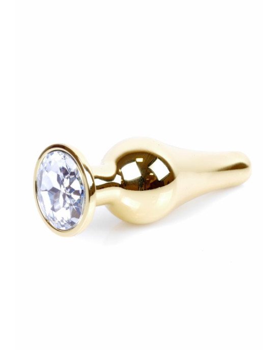 Анальна пробка - Jewellery Gold BUTT PLUG- Clear Анальна пробка - Jewellery Gold BUTT PLUG- Clear