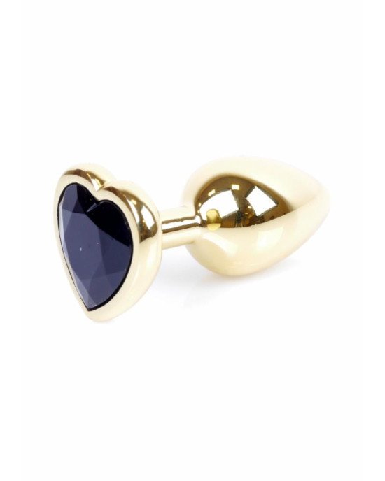 Анальна пробка - Jewellery Gold Heart Plug Black Анальна пробка - Jewellery Gold Heart Plug Black