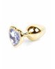 Анальна пробка - Jewellery Gold Heart Plug Clear