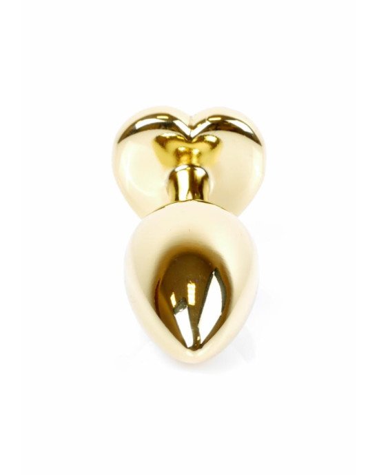 Анальна пробка - Jewellery Gold Heart Plug Clear
