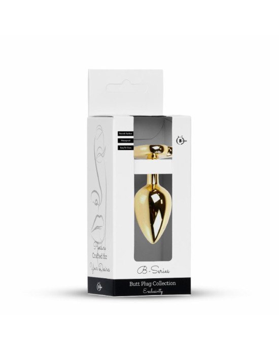 Анальна пробка - Jewellery Gold Heart Plug Clear