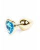 Анальна пробка - Jewellery Gold Heart Plug Light Blue Анальна пробка - Jewellery Gold Heart Plug Light Blue