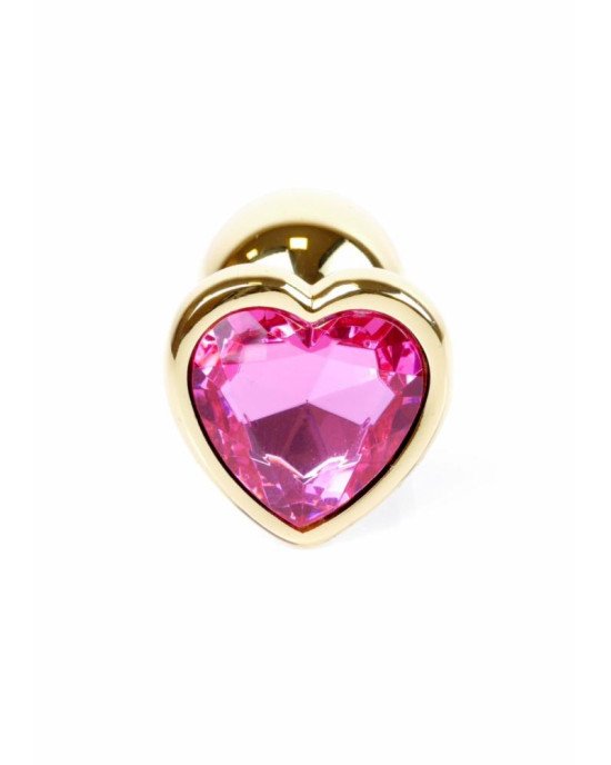 Анальна пробка - Jewellery Gold Heart Plug Pink Анальна пробка - Jewellery Gold Heart Plug Pink