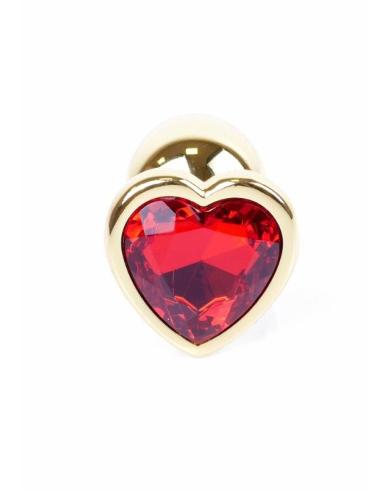 Анальна пробка - Jewellery Gold Heart Plug Red Анальна пробка - Jewellery Gold Heart Plug Red