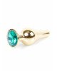 Анальна пробка - Jewellery Gold Butt Plug Green