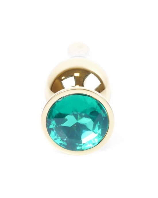 Анальна пробка - Jewellery Gold Butt Plug Green