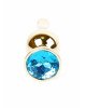 Анальна пробка - Jewellery Gold Butt Plug Light Blue Анальна пробка - Jewellery Gold Butt Plug Light Blue