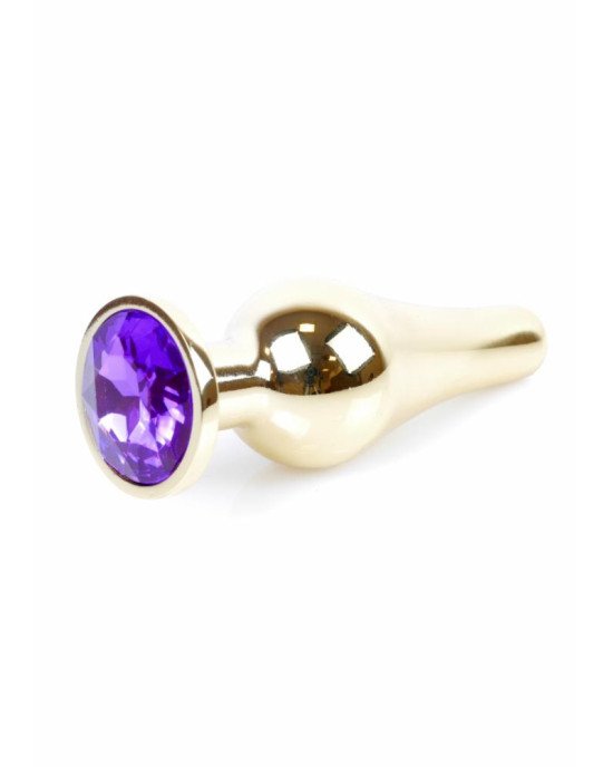 Анальна пробка - Jewellery Gold Butt Plug Purple Анальна пробка - Jewellery Gold Butt Plug Purple