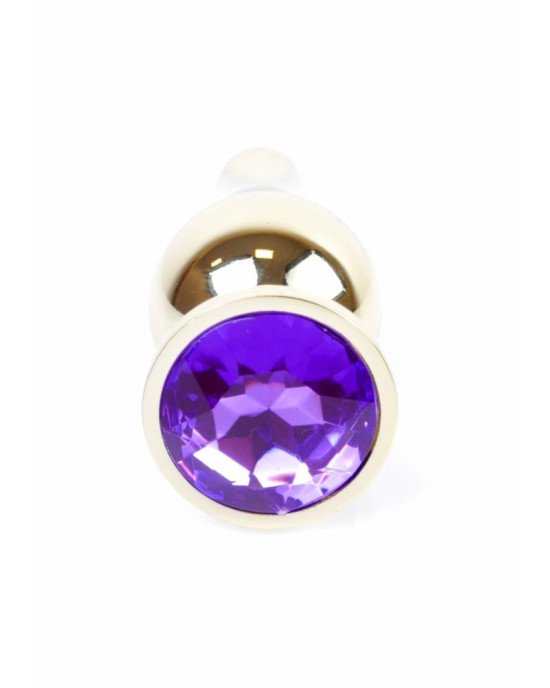 Анальна пробка - Jewellery Gold Butt Plug Purple Анальна пробка - Jewellery Gold Butt Plug Purple