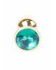 Анальна пробка - Jewellery Gold Plug Green Анальна пробка - Jewellery Gold Plug Green