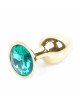 Анальна пробка - Jewellery Gold Plug Green Анальна пробка - Jewellery Gold Plug Green