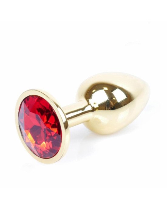 Анальна пробка - Jewellery Gold Plug Red