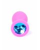 Анальна пробка - Pink Silicon Plug Medium Light Blue Diamond Анальна пробка - Pink Silicon Plug Medium Light Blue Diamond