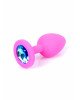 Анальна пробка - Jewellery Pink Silicon Plug Small Light Blue