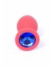 Анальна пробка - Red Silicon Plug Medium Blue Diamond Анальна пробка - Red Silicon Plug Medium Blue Diamond