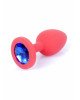 Анальна пробка - Jewellery Red Silicon Plug Small Blue Анальна пробка - Jewellery Red Silicon Plug Small Blue