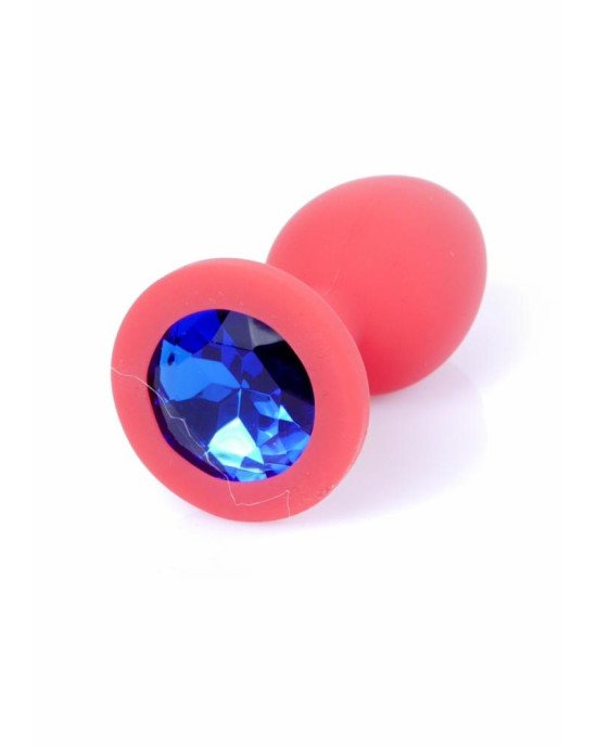 Анальна пробка - Jewellery Red Silicon Plug Small Blue Анальна пробка - Jewellery Red Silicon Plug Small Blue