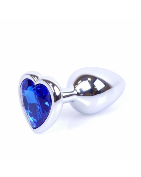 Анальна пробка - Jewellery Silver Heart PLUG- Dark Blue Анальна пробка - Jewellery Silver Heart PLUG- Dark Blue