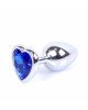 Анальна пробка - Jewellery Silver Heart PLUG- Dark Blue Анальна пробка - Jewellery Silver Heart PLUG- Dark Blue