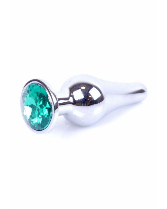 Анальна пробка - Jewellery Silver BUTT PLUG- Green Анальна пробка - Jewellery Silver BUTT PLUG- Green