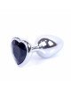 Анальна пробка - Jewellery Silver Heart Plug Black Анальна пробка - Jewellery Silver Heart Plug Black