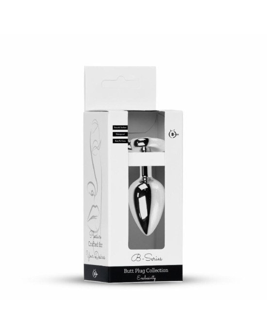Анальна пробка - Jewellery Silver Heart Plug Black Анальна пробка - Jewellery Silver Heart Plug Black