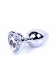 Анальна пробка - Jewellery Silver Heart Plug Clear