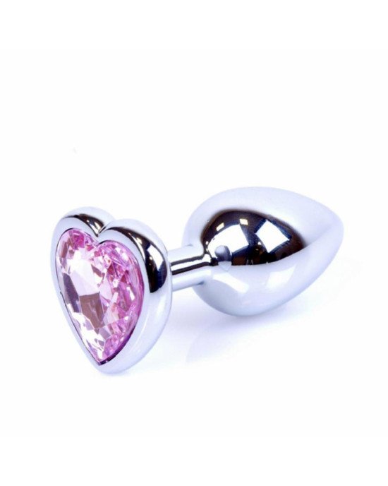 Анальна пробка - Jewellery Silver Heart Plug Light Pink Анальна пробка - Jewellery Silver Heart Plug Light Pink