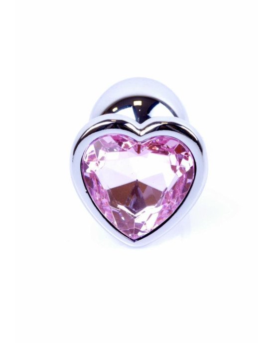 Анальна пробка - Jewellery Silver Heart Plug Light Pink Анальна пробка - Jewellery Silver Heart Plug Light Pink