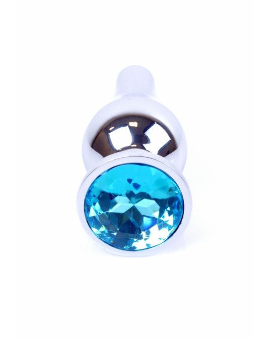 Анальна пробка - Jewellery Silver Long Plug Light Blue Анальна пробка - Jewellery Silver Long Plug Light Blue