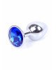 Анальна пробка - Jewellery Silver Plug Dark Blue Анальна пробка - Jewellery Silver Plug Dark Blue