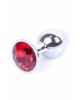 Анальна пробка - Jewellery Silver Plug Red Анальна пробка - Jewellery Silver Plug Red