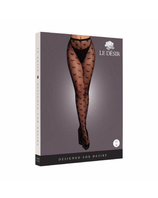 Колготки - Le Desir Heart Patterned Tights Black XS/XL Колготки - Le Desir Heart Patterned Tights Black XS/XL