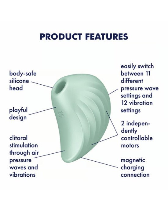 Вакуумний кліторальний вібратор - Satisfyer Pearl Diver Mint Вакуумний кліторальний вібратор - Satisfyer Pearl Diver Mint