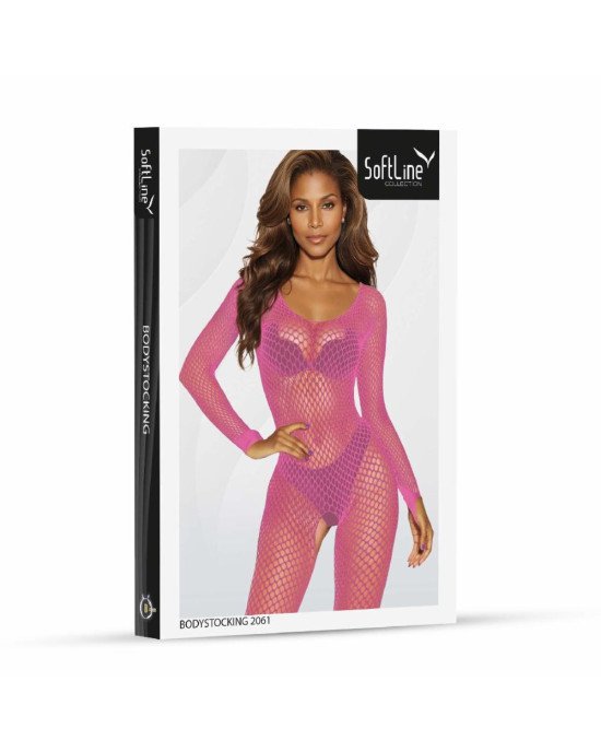 Бодістокінг - Bodystocking 2061, pink - One Size