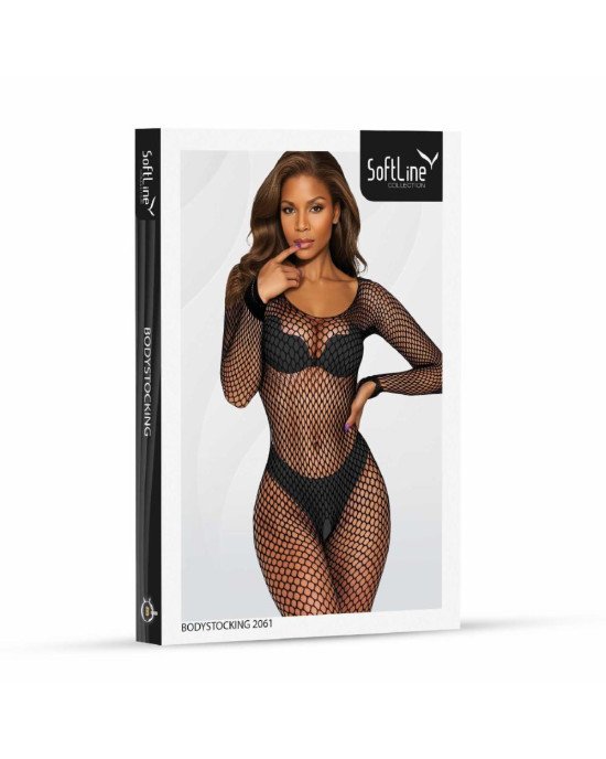 Бодістокінг - Bodystocking 2061, black - One Size