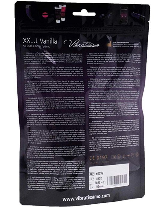 Презервативи - Vibratissimo XX ... L Vanilla, 55 мм, 50 шт. (09.2026) Презервативи - Vibratissimo XX ... L Vanilla, 55 мм, 50 шт. (09.2026)