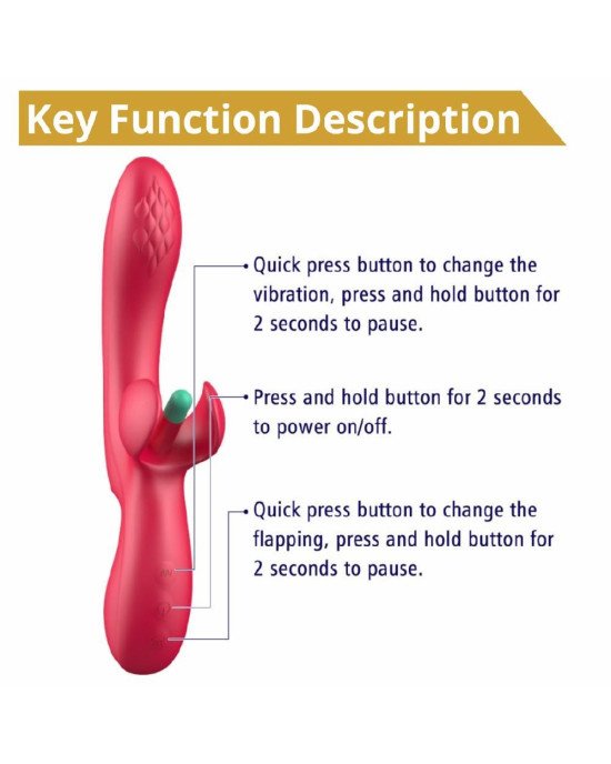 Вібратор - Erospace Sweet Play G-Spot & Critoral Flappinng Vibrator A16 Вібратор - Erospace Sweet Play G-Spot & Critoral Flappinng Vibrator A16