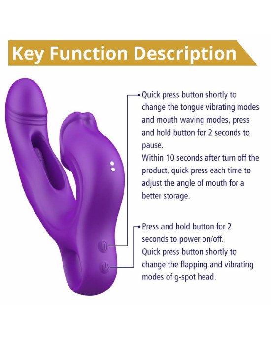 Вібратор - Erospace Sweet Play G-Spot Vibrator With Clitoral Licking & Flapping A17 Вібратор - Erospace Sweet Play G-Spot Vibrator With Clitoral Licking & Flapping A17