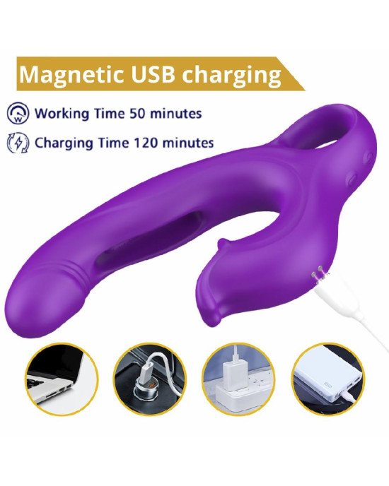 Вібратор - Erospace Sweet Play G-Spot Vibrator With Clitoral Licking & Flapping A17 Вібратор - Erospace Sweet Play G-Spot Vibrator With Clitoral Licking & Flapping A17
