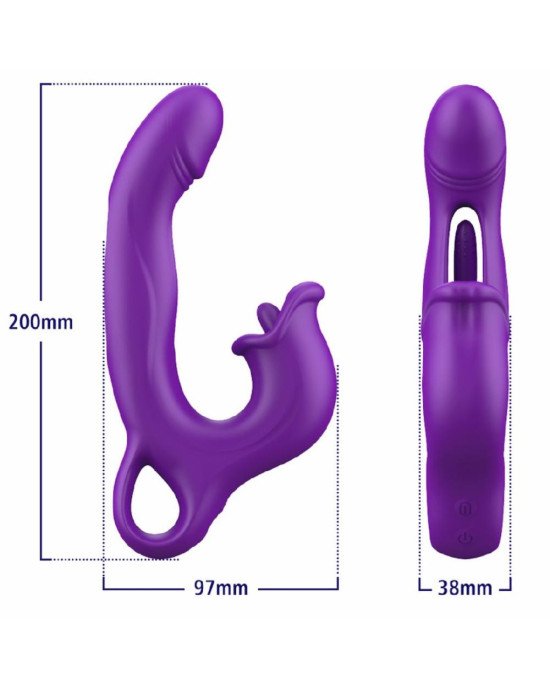 Вібратор - Erospace Sweet Play G-Spot Vibrator With Clitoral Licking & Flapping A17 Вібратор - Erospace Sweet Play G-Spot Vibrator With Clitoral Licking & Flapping A17