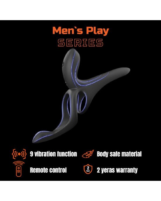 Вібраційне кільце - Erospace Men’s Play Vibrating Cock Ring With Clitoral & Taint Stimulation B11 Вібраційне кільце - Erospace Men’s Play Vibrating Cock Ring With Clitoral & Taint Stimulation B11