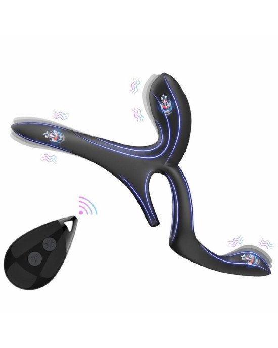 Вібраційне кільце - Erospace Men’s Play Vibrating Cock Ring With Clitoral & Taint Stimulation B11 Вібраційне кільце - Erospace Men’s Play Vibrating Cock Ring With Clitoral & Taint Stimulation B11