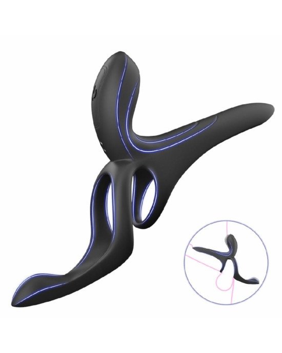 Вібраційне кільце - Erospace Men’s Play Vibrating Cock Ring With Clitoral & Taint Stimulation B11 Вібраційне кільце - Erospace Men’s Play Vibrating Cock Ring With Clitoral & Taint Stimulation B11