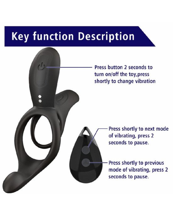 Вібраційне кільце - Erospace Men’s Play Vibrating Cock Ring With Clitoral & Taint Stimulation B11 Вібраційне кільце - Erospace Men’s Play Vibrating Cock Ring With Clitoral & Taint Stimulation B11