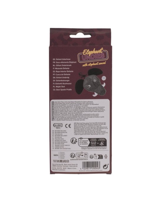 Чоловічі стрінги Слон зі звуком Elephant undies with elephant sound, black - one size Чоловічі стрінги Слон зі звуком Elephant undies with elephant sound, black - one size