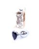 Анальна пробка - Jewellery Silver Heart Plug Black Анальна пробка - Jewellery Silver Heart Plug Black