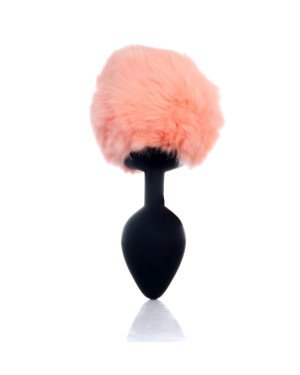 Анальна пробка - Bunny Tail Silicone Black Plug Peach