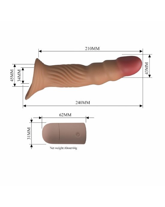 Насадка на член - Pretty Love Vibrating Penis Sleeve Extender Насадка на член - Pretty Love Vibrating Penis Sleeve Extender